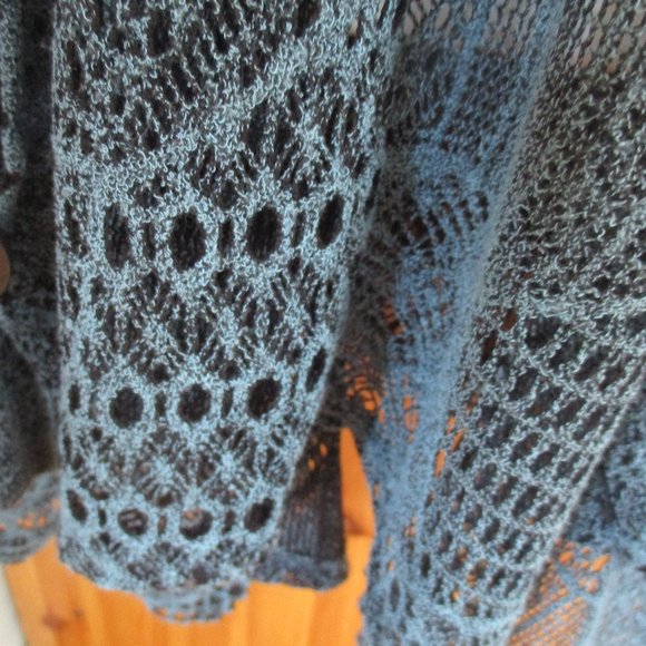 Boho Chic Navy Blue Macrame Vest NEW One Size Very Generous - Picture 5 of 10